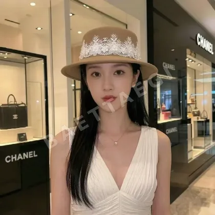 샤넬 캐시미어 플랫 탑 모자 185339