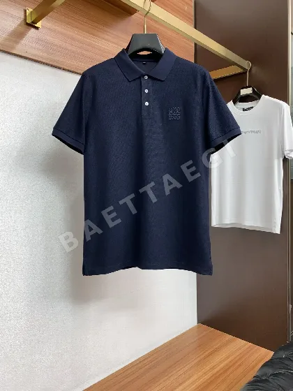 로에베 남성 코튼 피케 카라 반팔 티셔츠 48340