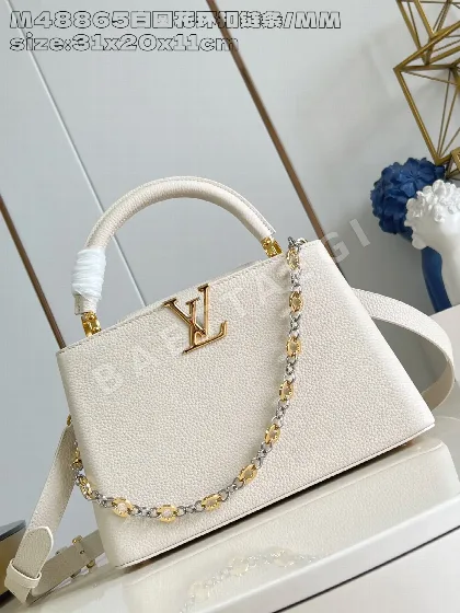 루이비통 M48865 화이트 카푸신 핸드백 미디엄