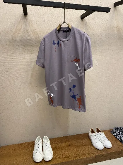 루이비통 스플래터 프린트 크루넥 남성 반팔 티셔츠 65757