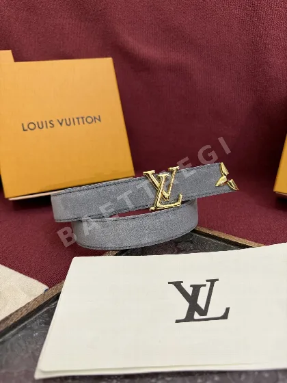 루이비통 LV 이니셜 골드 버클 스웨이드 벨트 57604
