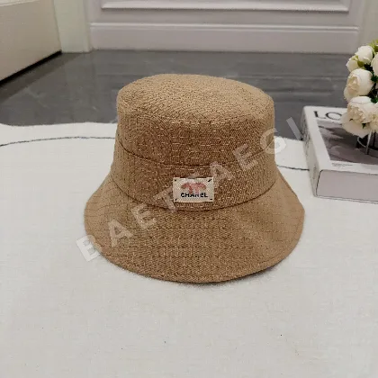 샤넬 체크 코튼 기모 버킷햇 82746