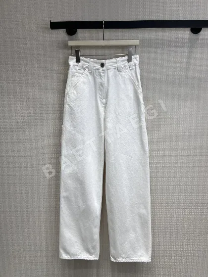 샤넬 더블 C 링 버클 와이드 레그 데님 바지 104125