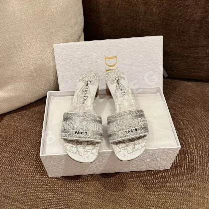 디올 디웨이 힐 슬라이드 실버 여성 샌들