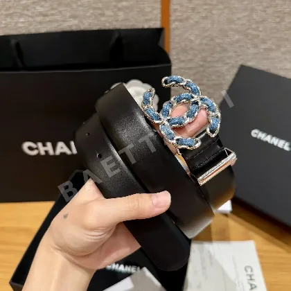 샤넬 더블 C 버클 카프스킨 가죽 벨트 174289