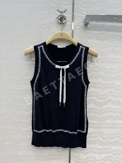 디올 타이넥 실크 조끼 92657