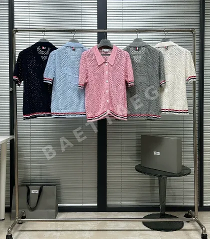 톰브라운 메시 퍼피 카라 반팔 셔츠 142968
