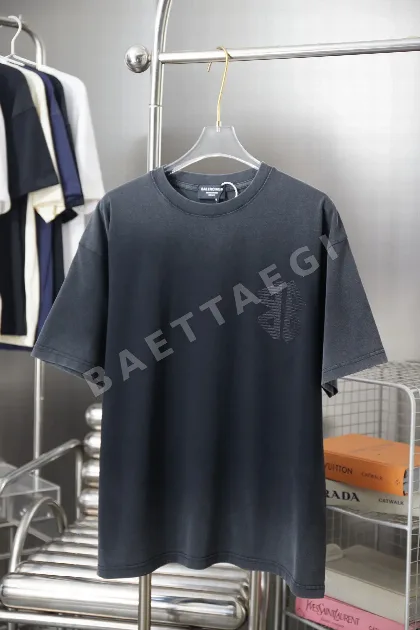 발렌시아가 타월 로고 남성 반팔 티셔츠