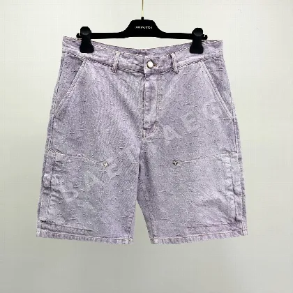 루이비통 남성 LV 니포켓 스터드 장식 데님 반바지 113911