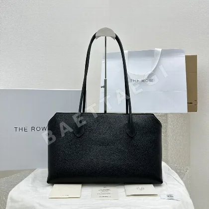 더로우 블랙 레더 롱 숄더백 128553