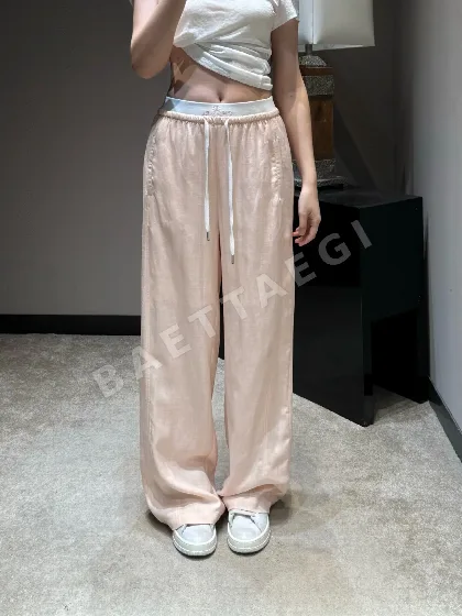샤넬 린넨 혼방 와이드 바지 104084