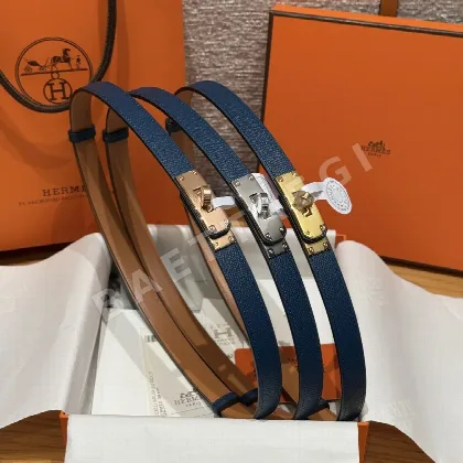 에르메스 켈리 팔라듐 버클 헌터 가죽 벨트 176482