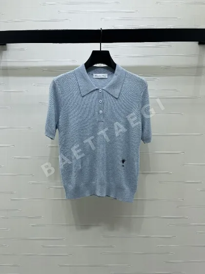 디올 카라 니트 반팔 티셔츠 155675