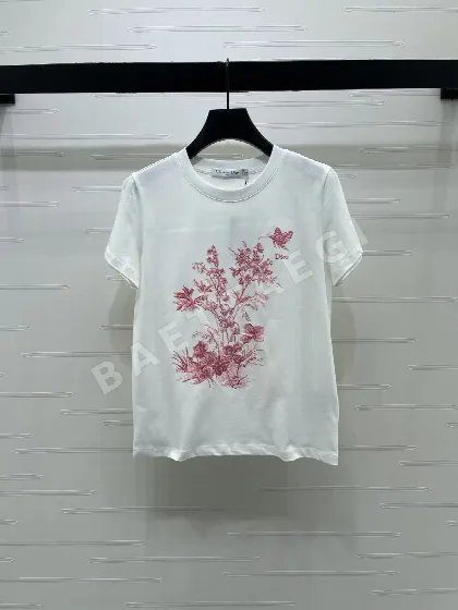 디올 프린트 크루넥 반팔 티셔츠 51993