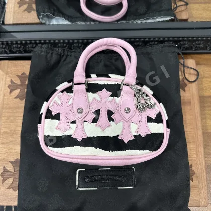 크롬하츠 핑크 제브라 헤어 볼링 가방 117362
