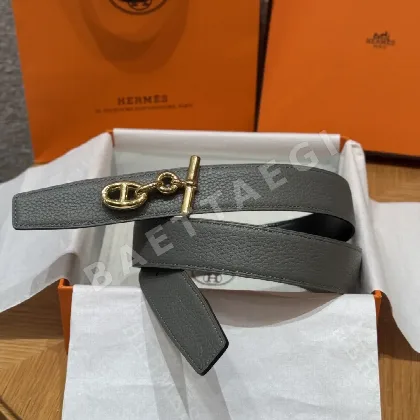 에르메스 셰뉴 당크르 양면 가죽 벨트 175592