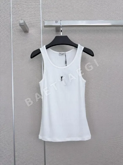 생로랑 자수 로고 여성 반팔 티셔츠 103472