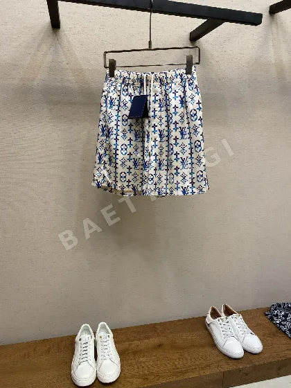 루이비통 프린트 뽕나무 실크 남성 반바지 P280
