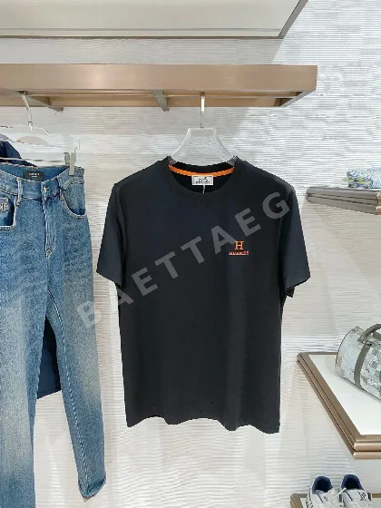 에르메스 남성 크루넥 반팔 티셔츠 127403