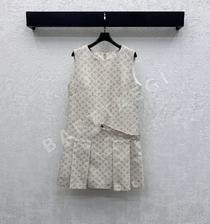 루이비통 데님 로고 프린트 플리츠 원피스 45925