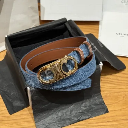 셀린느 개선문 데님 소가죽 벨트 174637