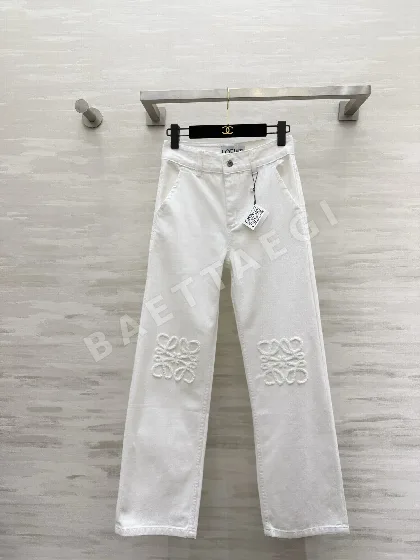 로에베 아나그램 자수 스트레이트 레그 바지 96759