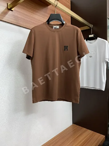 에르메스 라운드넥 코튼 반팔 셔츠 148661
