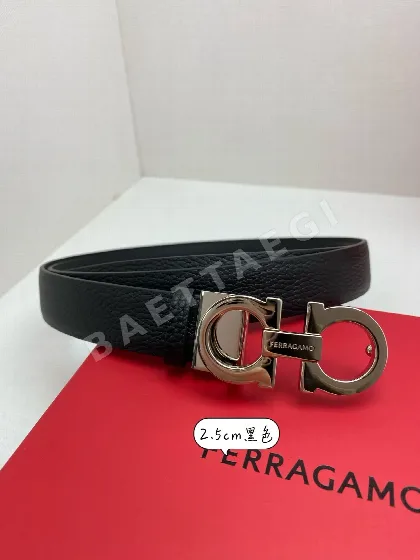 페레가모 간치오 더블 버클 여성 소가죽 벨트 59584