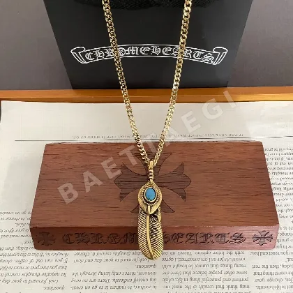 크롬하츠 클래식 골드 페더 펜던트 목걸이 126703