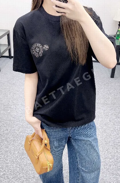 크롬하츠 라인스톤 장식 크루넥 여성 반팔 티셔츠 53191