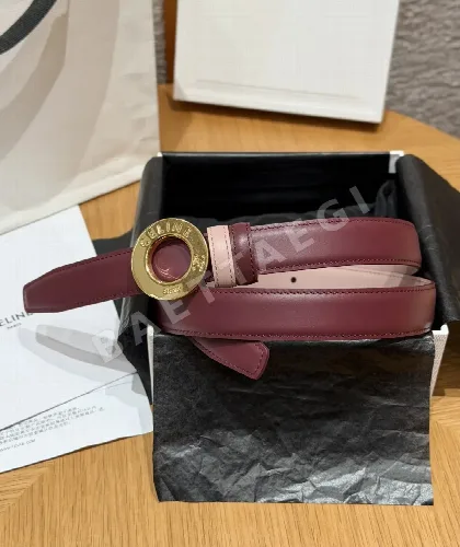 셀린느 DISC 골드 양면 가죽 벨트 174702
