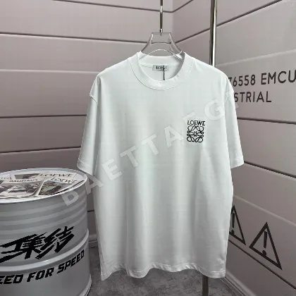 로에베 3D 자수 로고 무지 코튼 반팔 티셔츠 52198