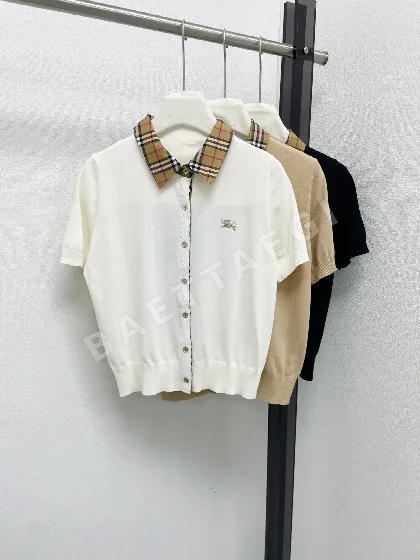 버버리 승마 라이더 자수 반팔 가디건 78191