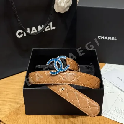 샤넬 램스킨 더블 C 메탈 로고 벨트 173925