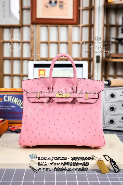에르메스 벚꽃 핑크 타조 가죽 버킨백 17879