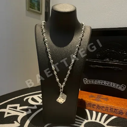 크롬하츠 스컬 크로스 플라워 다이스 펜던트 목걸이 62609