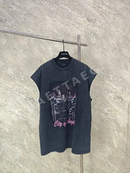 발렌시아가 로스앤젤레스 야경 남성 반팔 티셔츠