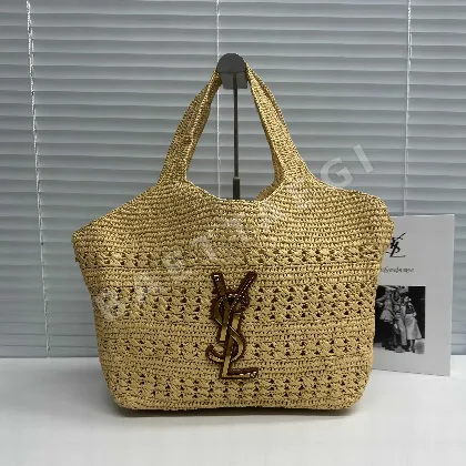 생로랑 라피아 라탄 토트백 868748