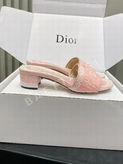 디올 자수 레이스 청키 힐 샌들 95537