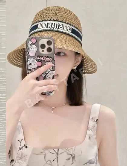 디올 자수 파피루스 버킷 햇 모자 119977