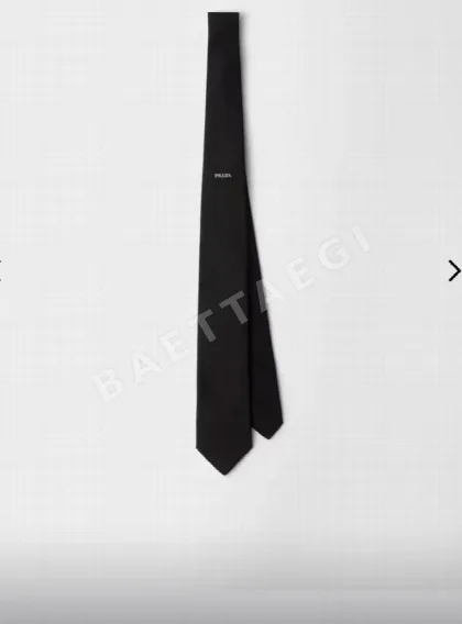 프라다 로고 자카드 넥타이 112595