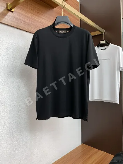 로로피아나 100수 마르세라 가공 면 크루넥 남성 반팔 티셔츠