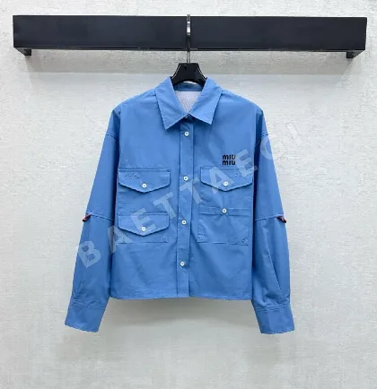 미우미우 카라 긴소매 포켓 자켓 97276