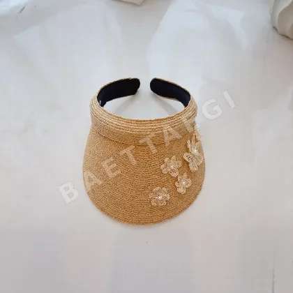 디올 라피아 입체 꽃 장식 썬바이저 78842