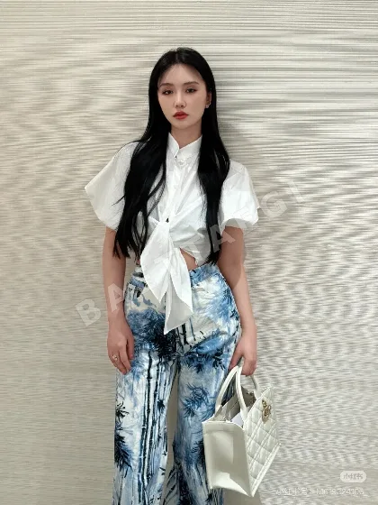 디올 여성 프린트 코튼 데님 바지 96519