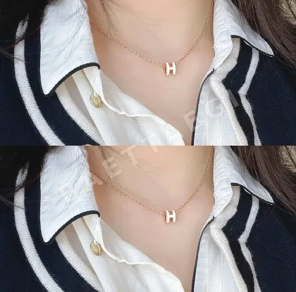 에르메스 미니 H 에나멜 목걸이 70404