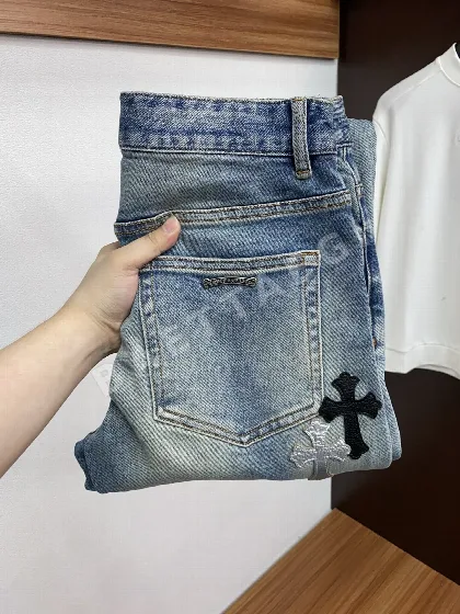 크롬하츠 슬림핏 디스트레스드 데님 바지 16374