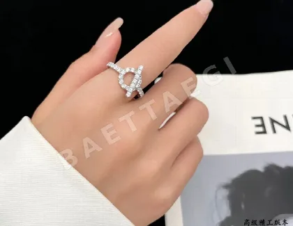 에르메스 OT 다이아몬드 스털링 실버 반지 70058
