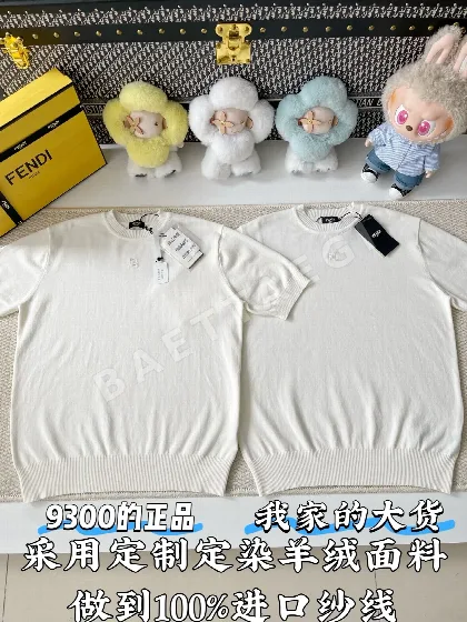 펜디 더블F 자수 로고 니트 반팔 73781