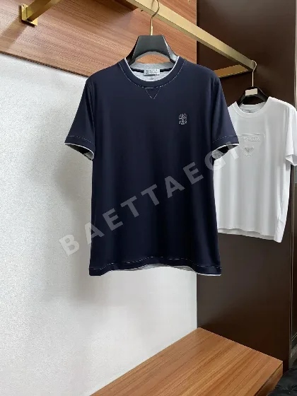 브루넬로쿠치넬리 남성 린넨 코튼 반팔 티셔츠 148625